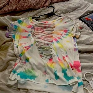 Ripped design the tie shirt